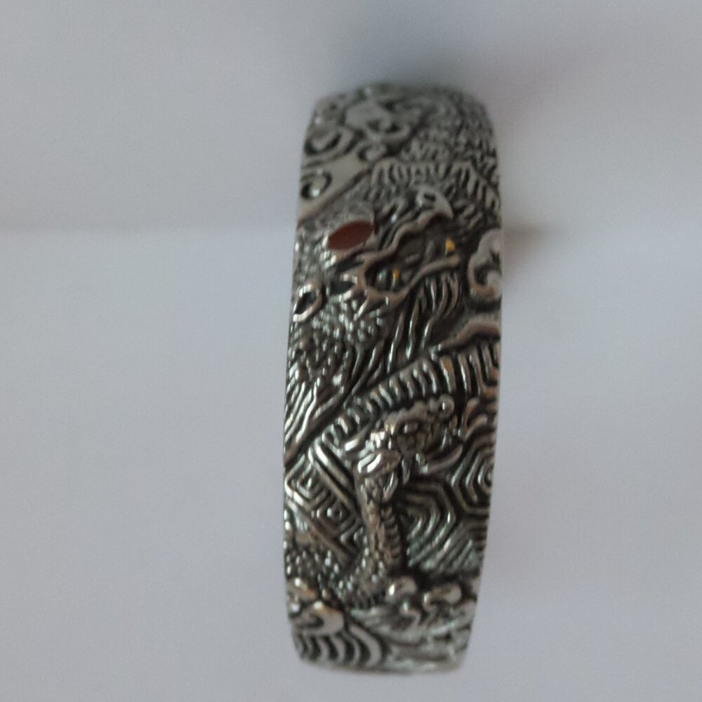 Buddha Power Sterling Silver cuff bracelet - Picture 6 of 15